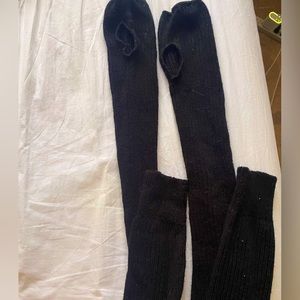 Long black leg warmers